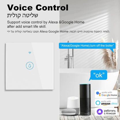 Tuya Smart 40A Wifi + Bluetooth Wasser Heizung Kessel Touch Schalter 8800W Timer Zeitplan Sprachsteuerung Alexa Google hause Yandex Alice.