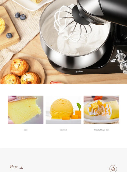 DIVEDEER Multifunctional Chef 3.5L Dough Kneading Machine Fully Automatic Household Electric Egg Beater Baby Food Processor.