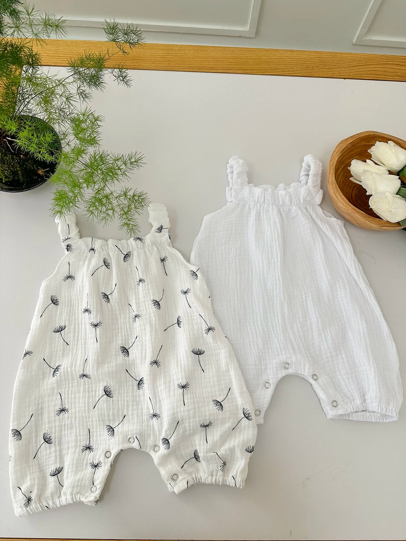 2 stücke Baby Strampler Anzug Regenbogen Löwenzahn Bio-baumwolle Ärmel Sling Strampler Infant Overall Body Sommer Baby Straps Hosen.