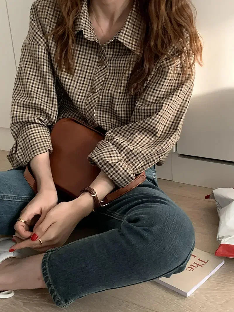 Fashion Casual Women's Plaid Shirt Autumn New Boutique Ladies Blouse and Tops Female Long Sleeve Blouses Clothes