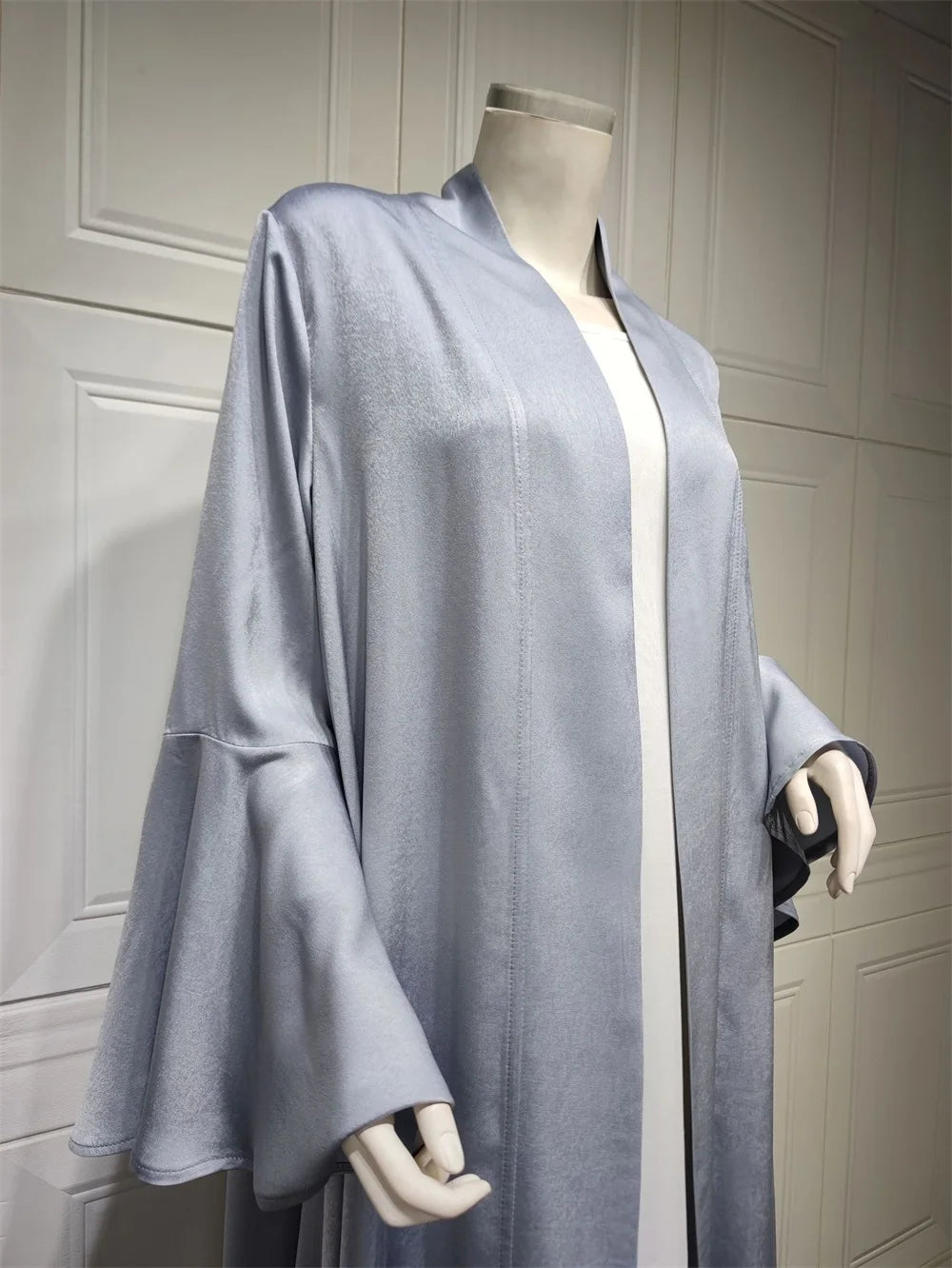 Siskakia Muslim Open Kimono Abaya For Moroccan Women Fashion Ruffle Sleeve Arab Dubai Clothing Jalabiyat Turkey Soft Gulf Robe