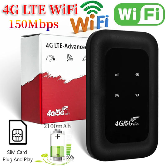 FM800 4G Lte WiFi Router Wireless 150Mbps Hotspot with SIM Card Slot Chip Portable Modem 3000mAh Mini Mobile Hotspot Plug & Play.