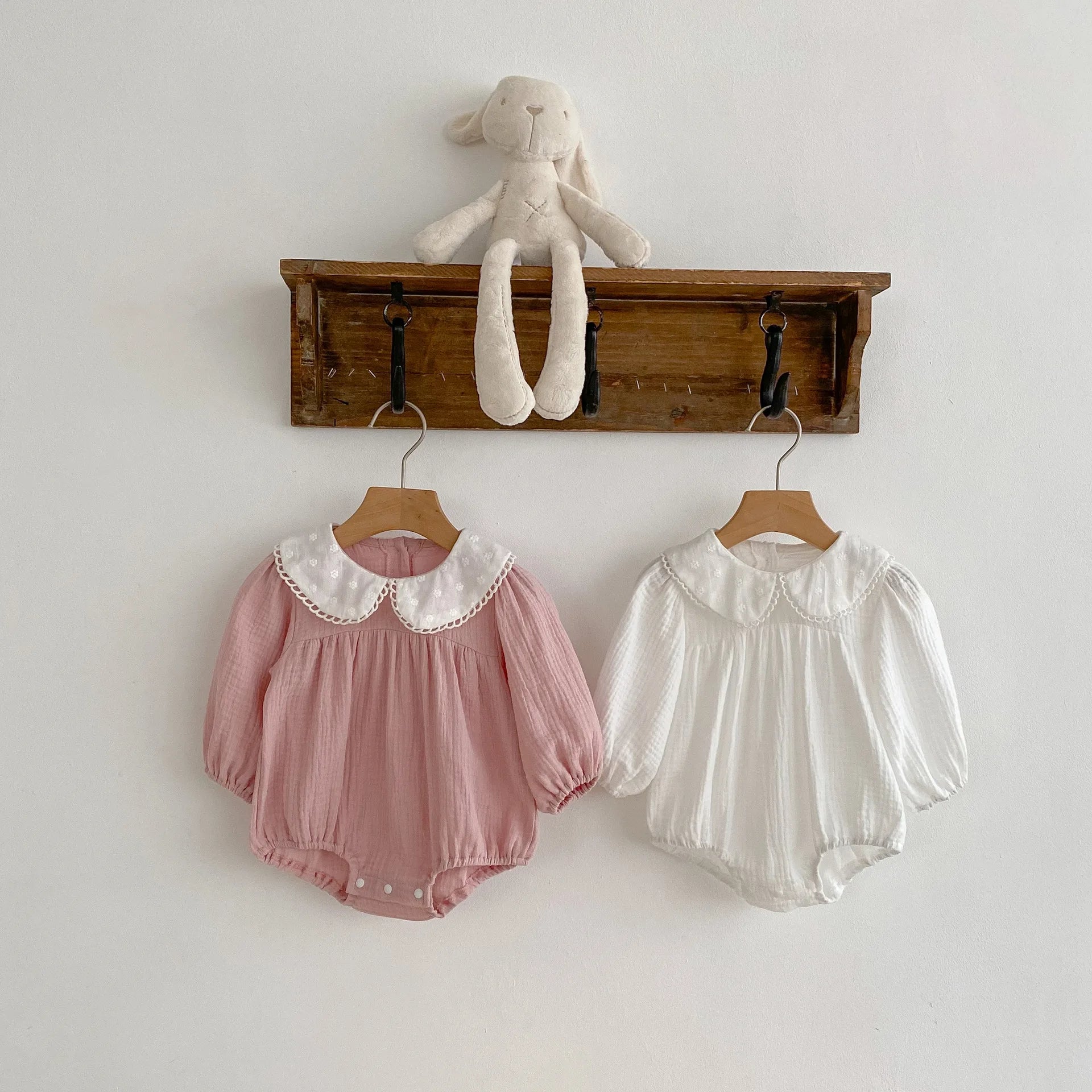 Neugeborene Mädchen Kleidung Frühling Kleinkind Mädchen süße Prinzessin ein Stück Stram pler Spitze Kragen Baumwolle Kleidung Herbst Outfit.