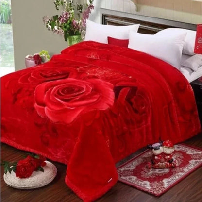 Blanket Double Thickened Raschel Winter Wedding Quilt Blanket Warm Coral Fleece Cashmere Blanket Double