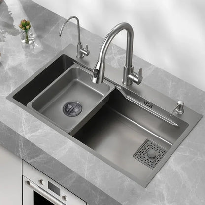 Stainless Steel Kitchen Sink Household Large Single Slot Wash Dish and Wash Vegetables Basin Multifunctional Undermount Basin