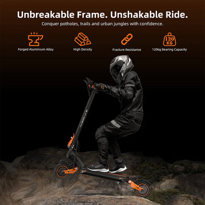 Aumom Electric Scooter, 800W 48V 15.6Ah Battery, 10 inch Tires, 45 km/h Max Speed, 70km Range, Disc Brakes, NFC & Passcode Lock.