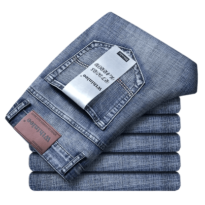 Wthinlee Neue Business männer Jeans Casual Gerade Stretch Mode Klassische Blau Schwarz Arbeit Denim Hosen Männliche Marke Kleidung