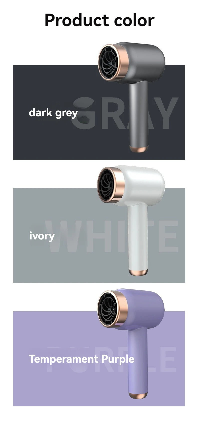 Wireless charging hair dryer for household use, high-speed negative ion hair dryer, high-power bladeless hair care, quick drying