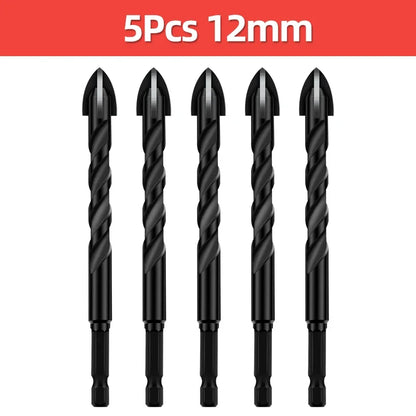 Kreuz-Sechskant-Fliesenbohrer für Glas, Beton, Keramikfliesen, Lochöffner, Tunstenkarbid, Hartmetall-Bits-Set, Werkzeuge, 3, 4, 5, 6, 8, 10, 12 mm