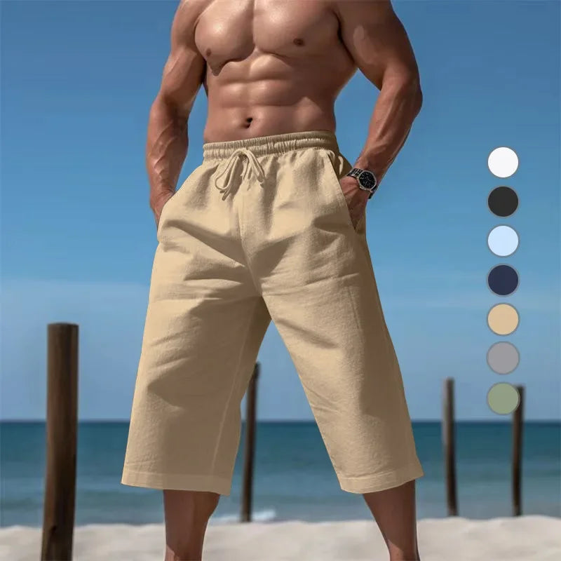 Grenzüberschreitende Sommer-lose und atmungsaktive Capri-Hose, Herrenmode, lässige, atmungsaktive Shorts, Jogginghose für Herren.