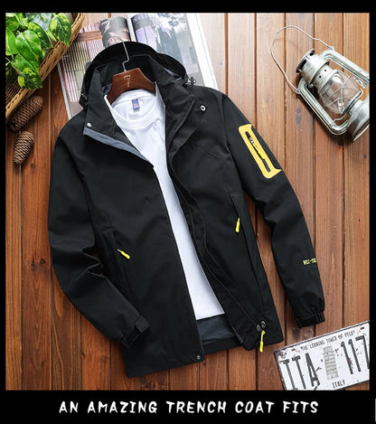 CHRLCK Men's Waterproof Hiking Jacket Women Windproof Windbreaker Breathable Camping Hunting Running Trekking Fishing Coats.