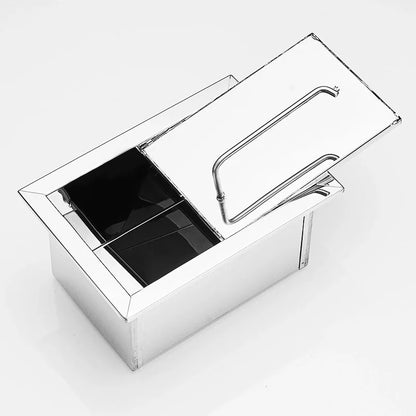 Einbau-Toilettenpapierrollenhalter in Mattschwarz, Aufbewahrungsbox für Seidenpapier aus Edelstahl für Badezimmer, Küche