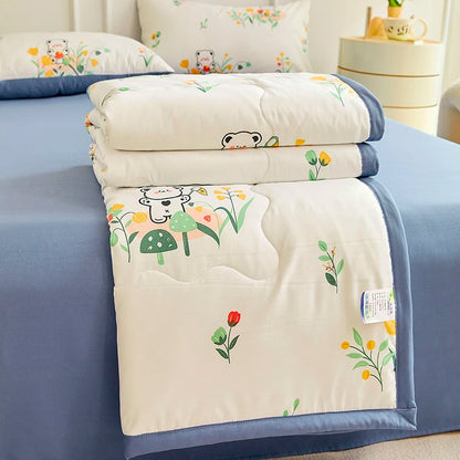 1pc Thin Duvet for Summer Quilt Single/Double/Queen Size Comforter Printed Blanket Home Soft Bedspread edredones (No Pillowcase)