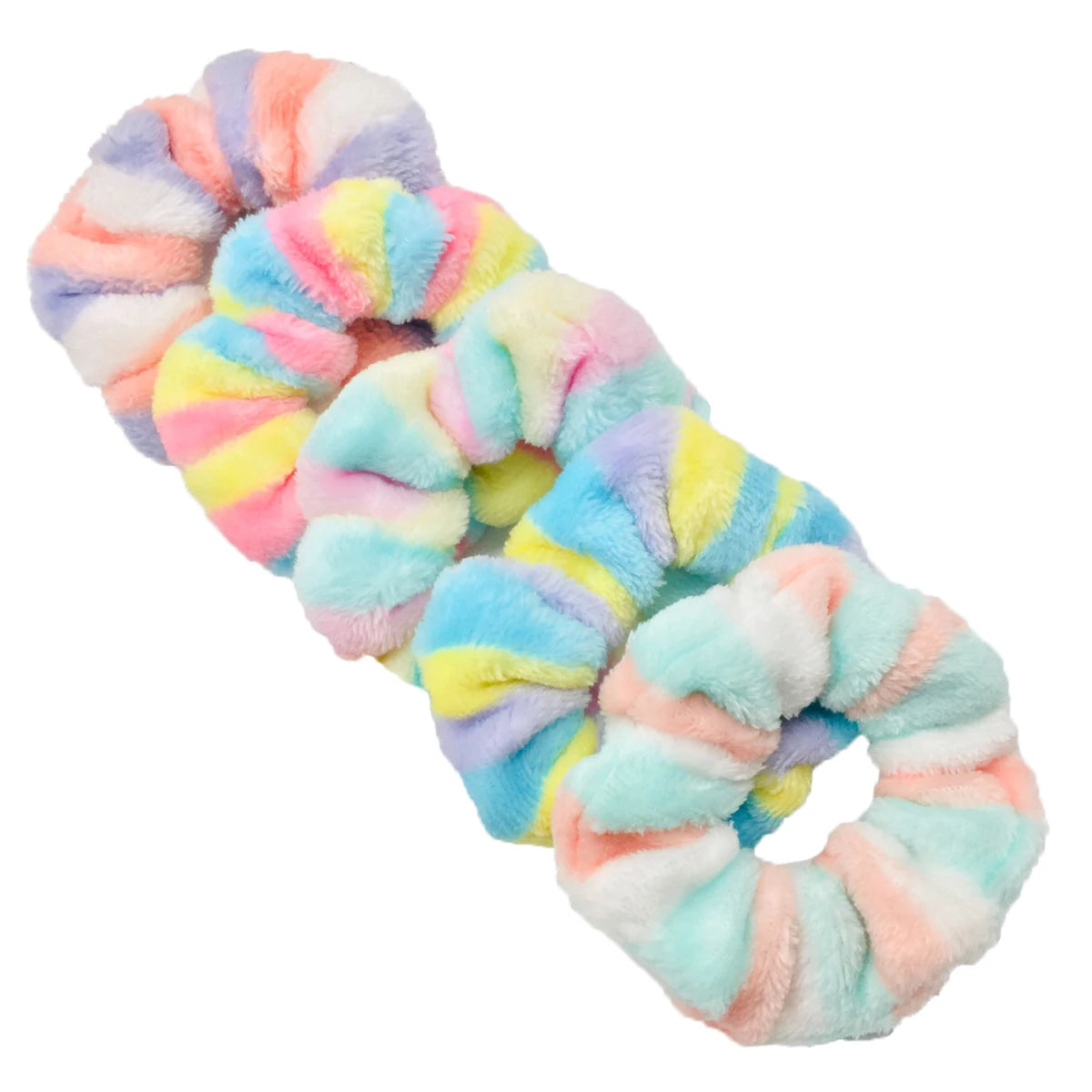 6pc Hair Scrunchies Furry Elastic Band Women Girl Ponytail Holder Rubber Ties Accessories Plush Faux Fur Soft Chiffon Headband.
