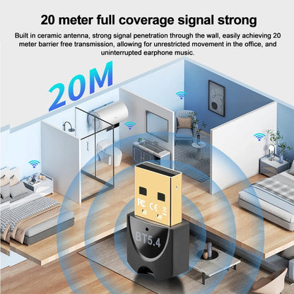 USB Wireless Bluetooth Adapter Bluetooth 5.4 for PC Dongle Adaptador Wireless Mouse Keyborad Music Audio Receiver USB Transmitt.