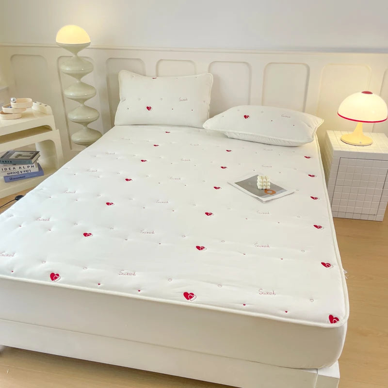 Thicken Bedspread Elastic Bed Cover Simple Style Bed Linen Queen/King Size Mattress Covers 매트리스 커버	 (No Pillowcase).