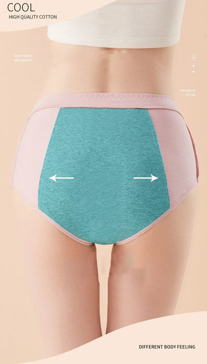 4 Pcs Women's Menstrual Period Panties High Waist Cotton Leak-Proof Underwear Absorbent Postpartum Post Surgery Period Underwear.