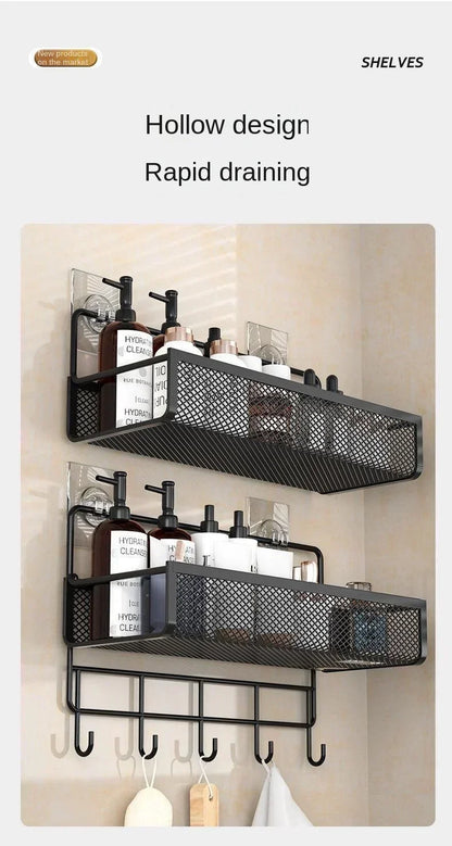 Hängender Aufbewahrungsorganisator, ohne Bohren, tragbar, feuchtigkeitsbeständig, für Küche, Badezimmer, Gewürze, Küche, Badezimmer, Aufbewahrungslösungen