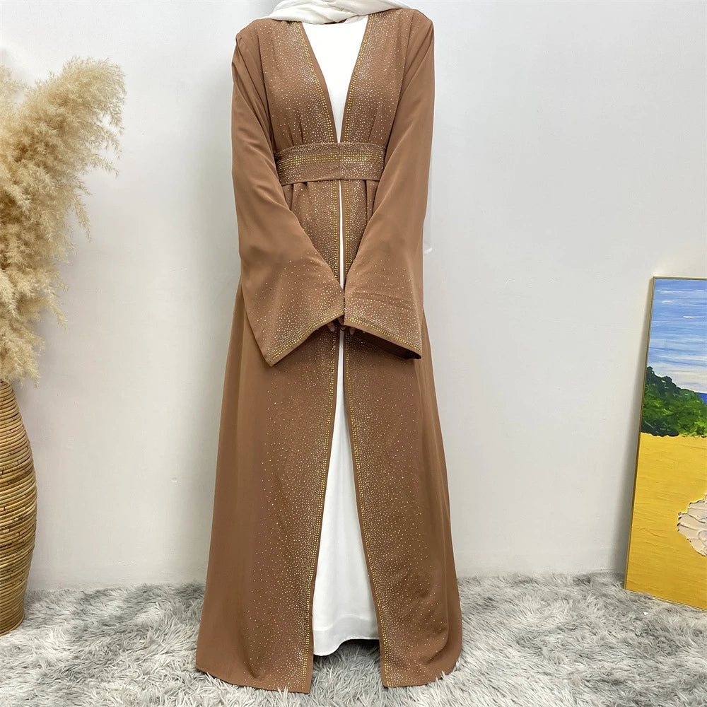 Ramadan Eid Dubai Open Black Muslim Kimono Abaya Damen Turkey Islam Abayas For Women Dress Kebaya Robe Femme Musulmane Kaftan.