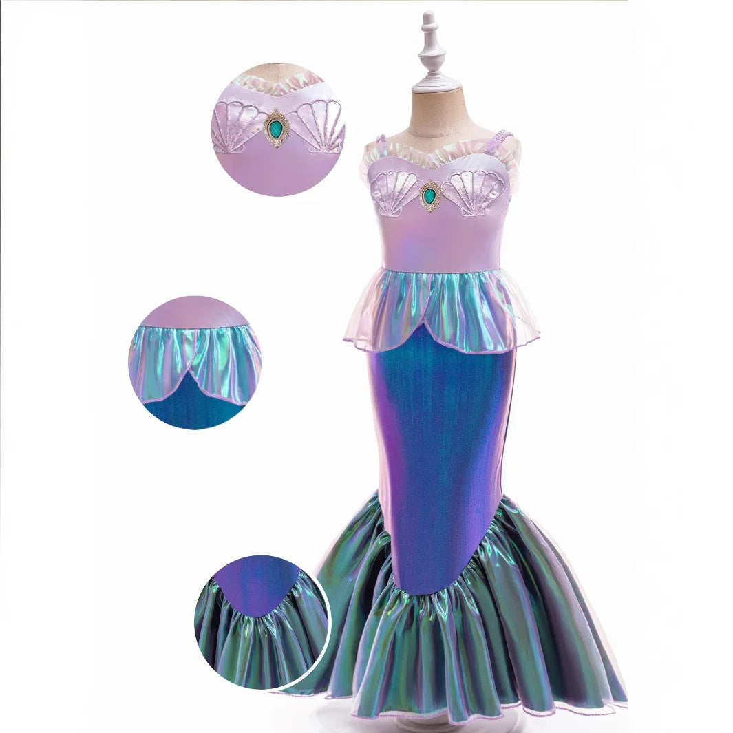 Pailletten Mädchen Party Kleider Meerjungfrau Mottoparty Prinzessin Kleid Performance Kostüm Kinder Geburtstag Geschenke Kleider für Mädchen Abschlussball.