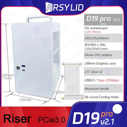D19 Pro 6.1L A4 Chassis SFX HTPC Mini ITX Game Computer Graphics Card RTX2070 I7 Smallest Independent Display Case Dream D19pro.