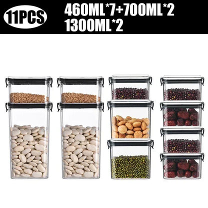 Dry Food Storage Box Food Containers Transparent Stackable Kitchen Spaghetti Noodles Sealed Tank Cans Organizers Bottles