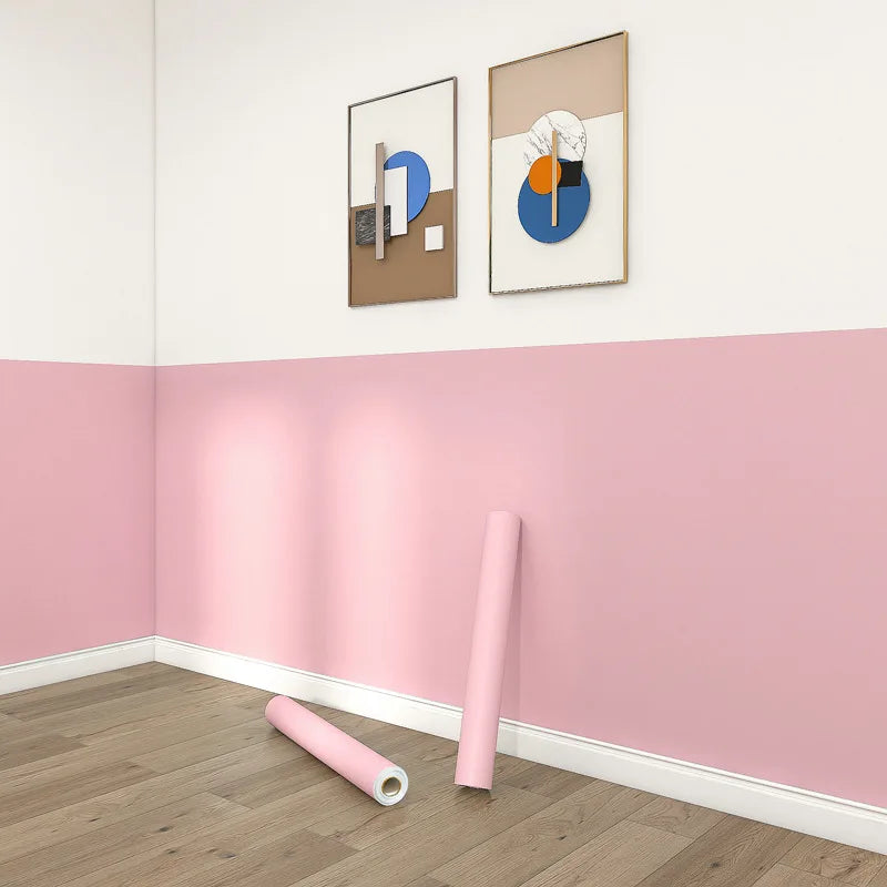 Matte PVC Vinyl Self Adhesive Wallpapers Furniture Renovation Films White DIY Decorative Kitchen Cabinet Waterproof Wall Sticker