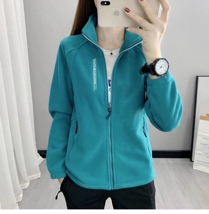 Plus Größe Herbst Winter Polar Fleece Warme Mantel Frauen Sweatshirt Outdoor Sport Casual Zipper Strickjacke Jacke Top Schlank Jugendliche.