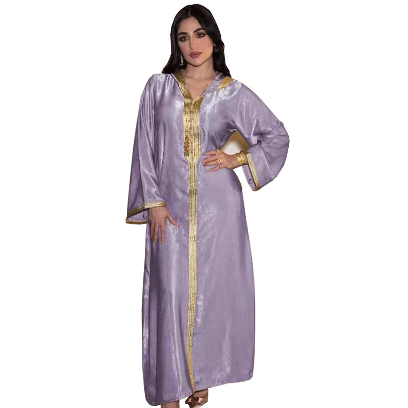 Abaya Marokkanisches Dubai-Kaftan-langes Kleid für muslimische Frauen, Ramadan, Arabisch, Luxus-Stickerei-Spitze, Hochzeitskleid, islamisches Ne