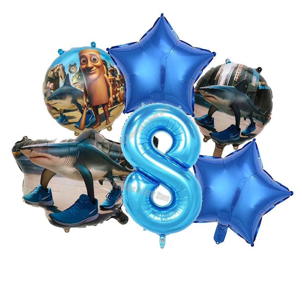 Italienisches Brainrot-Ballon-Set, Babyparty-Party-Ballon, Tralalero Tralala TungTungTungSahur-Luftballons, Dekoration, fotografische Requisite