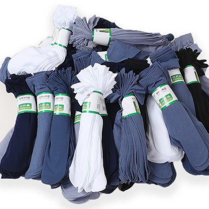 10Pairs Bamboo Men Ice Silk Socks Summer Spring Sports Socks Sweat Absorption Deodorant Thin Stripe Breathable Silk Long Sock.