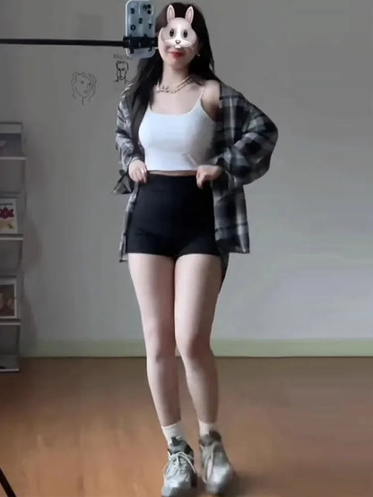 Black High-waisted Elastic Shorts Women's Slimming Petite Brief 2024 New Style Trendy Female Shapewear.