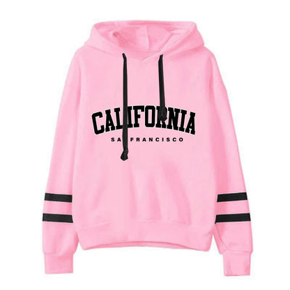 California Womens Tracksuit Casual Stripe Versatile Hooded Sweatshirt or Pants or Suit Simplicity Hot Sales Street Outfits S-3XL.