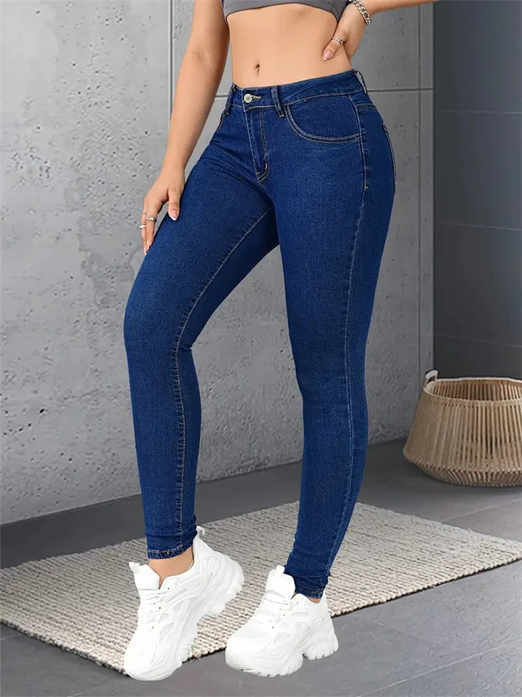 Women Stretch Skinny Jeans Lady Slim Fit Pencil Jeans Girls Leggings Straight Leg Denim Pants Blue Gray Black Sexy Long Trousers.