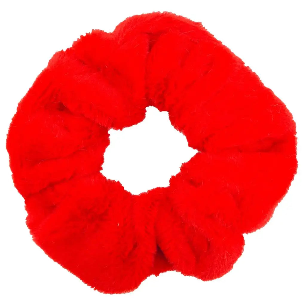 6pc Hair Scrunchies Furry Elastic Band Women Girl Ponytail Holder Rubber Ties Accessories Plush Faux Fur Soft Chiffon Headband.