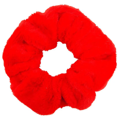 6pc Hair Scrunchies Furry Elastic Band Women Girl Ponytail Holder Rubber Ties Accessories Plush Faux Fur Soft Chiffon Headband.