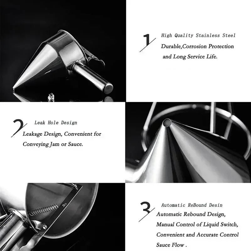 1pcs Stainless Steel Funnel Dispenser with Rack Cupcake Pancake Batter Maker Octopus Fish Ball Home Kitchen Baking Tools Baking.