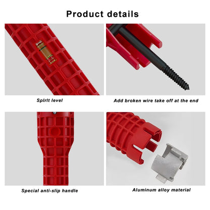 24 in 1 Sink Faucet Wrench Multifunction Pipe Wrench Anti-Slip Handle Double Head Wrench For Kitchen Bathroom Water Pipe Repair