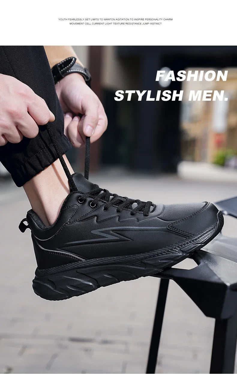 Black Leather Shoes for Men Height Increasing Winter Fashion Sneakers Plus Fur Warm Outdoor Cotton Casual Shoes Men Shoe Size 48