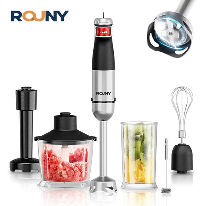 Electric Hand Held Stick Blender 6-in-1 Multi-Purpose Immersion Hand Blender,Stainless Steel Blades,Home & Kitchen,MAX 1500W.