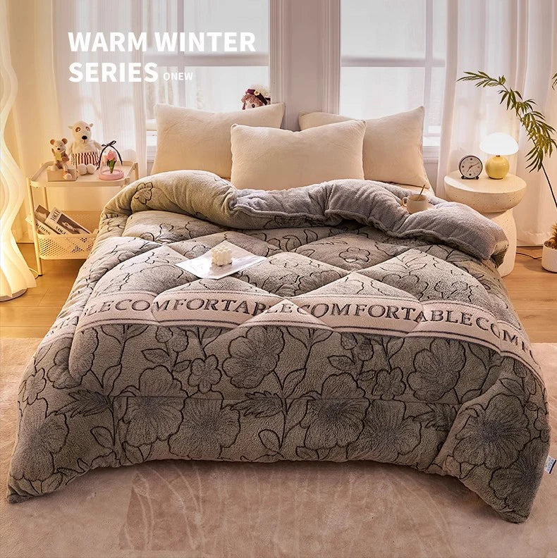Lamb fleece  - et winter super warm quilt autumn spring bedding milk fleece comforter 5kg thickened dormitory single double.