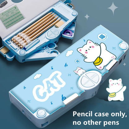 Mechanisches, verformbares, niedliches Federmäppchen mit Stifteinsatz, multifunktionaler Schlüsselschalter, Cartoon-Aufbewahrungsbox für Schule und Schreibwaren aus Kunststoff