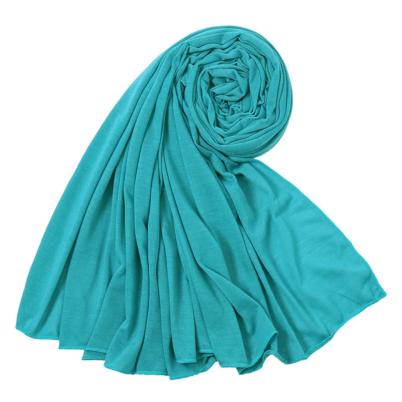 Hot Muslim Fashion Woman Soft Hijabs Scarf Shawl Plain Cotton Jersey Scarves Turban Women Long Shawls Head Wrap Headband Abaya