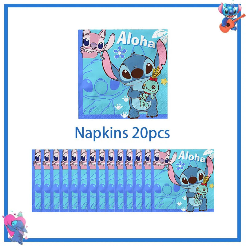 Disney Stich Geburtstag Party Dekorationen Blau Thema Geschirr Tischdecke Banner Hängende Spirale Für Kinder Event Liefert