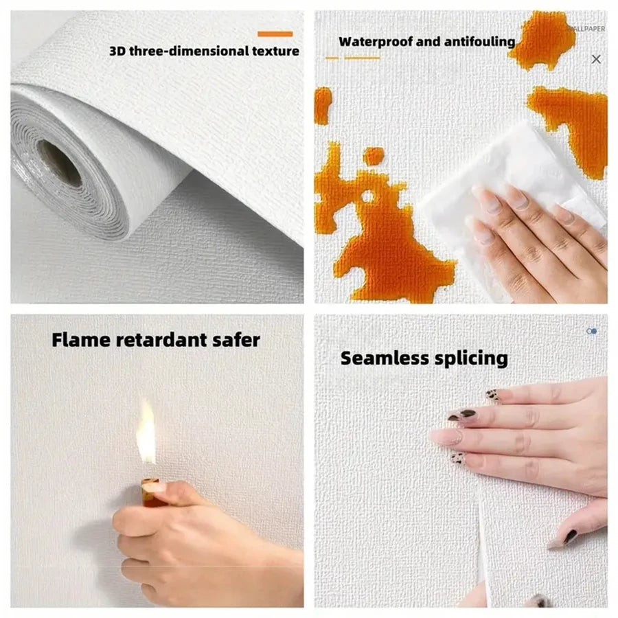 Leinen 3D Schaum Selbstklebende PVC Einfarbig Verdickte Wasserdichte Hintergrund Wand Renovierung Tapete Wand Aufkleber Wohnkultur