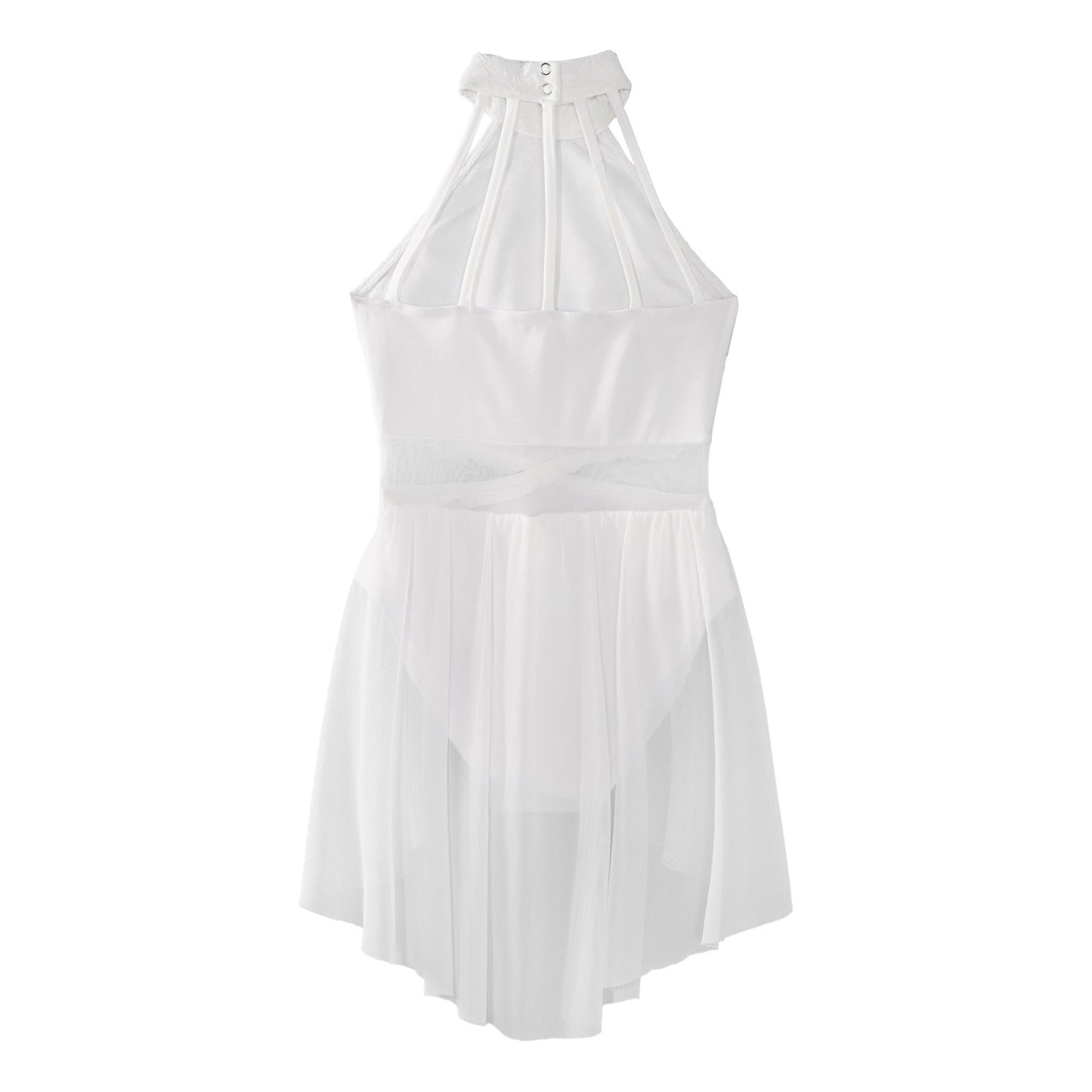 Mädchen Ballett Gymnastik Trikot lyrischen Tanz kleid ärmellose florale Spitze Tutu Tanz kleidung für Eiskunstlauf Bühnen performance