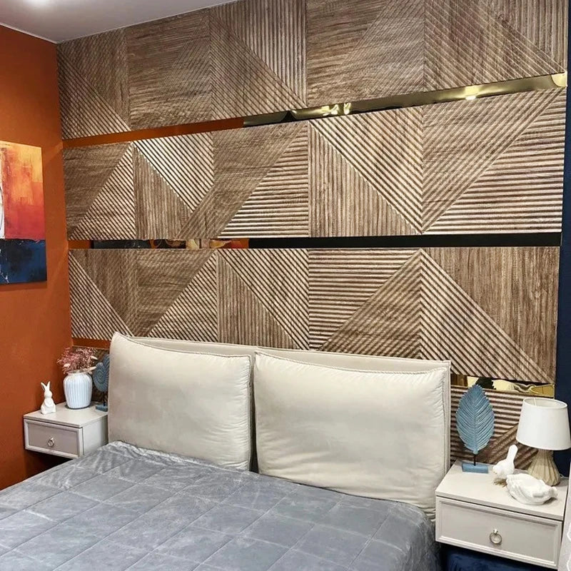 1pcs Esports Games Champagne Gold 3D Art Wall Panel PVC Waterproof 3D Wall Sticker Decor Tiles Diamond Design DIY Home Decor