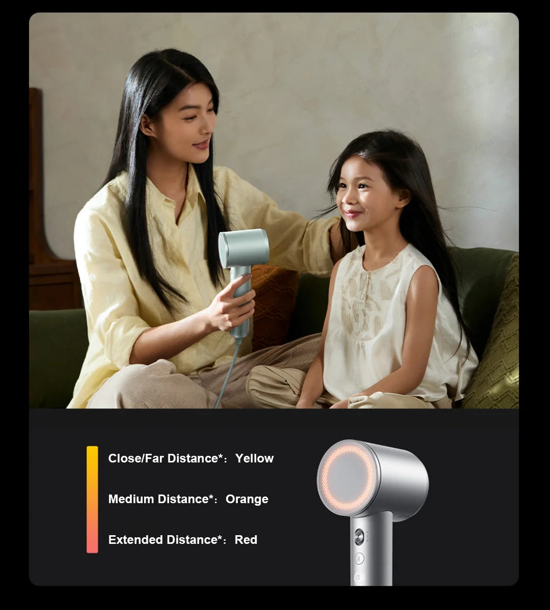 XIAOMI MIJIA High‑Speed Hair Dryer Pro,110k RPM,70 m/s Air,8 Airflow Modes,50 °C Constant Temp,200M Ions,CN Version With Ada.