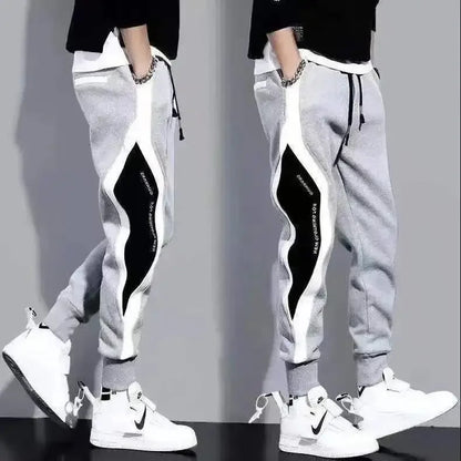 Summer Thin Men's Korean Style Trendy Brand Casual Pants Plus Size Bunched Feet Sweatpants Loose Fit Versatile Pants For Men.