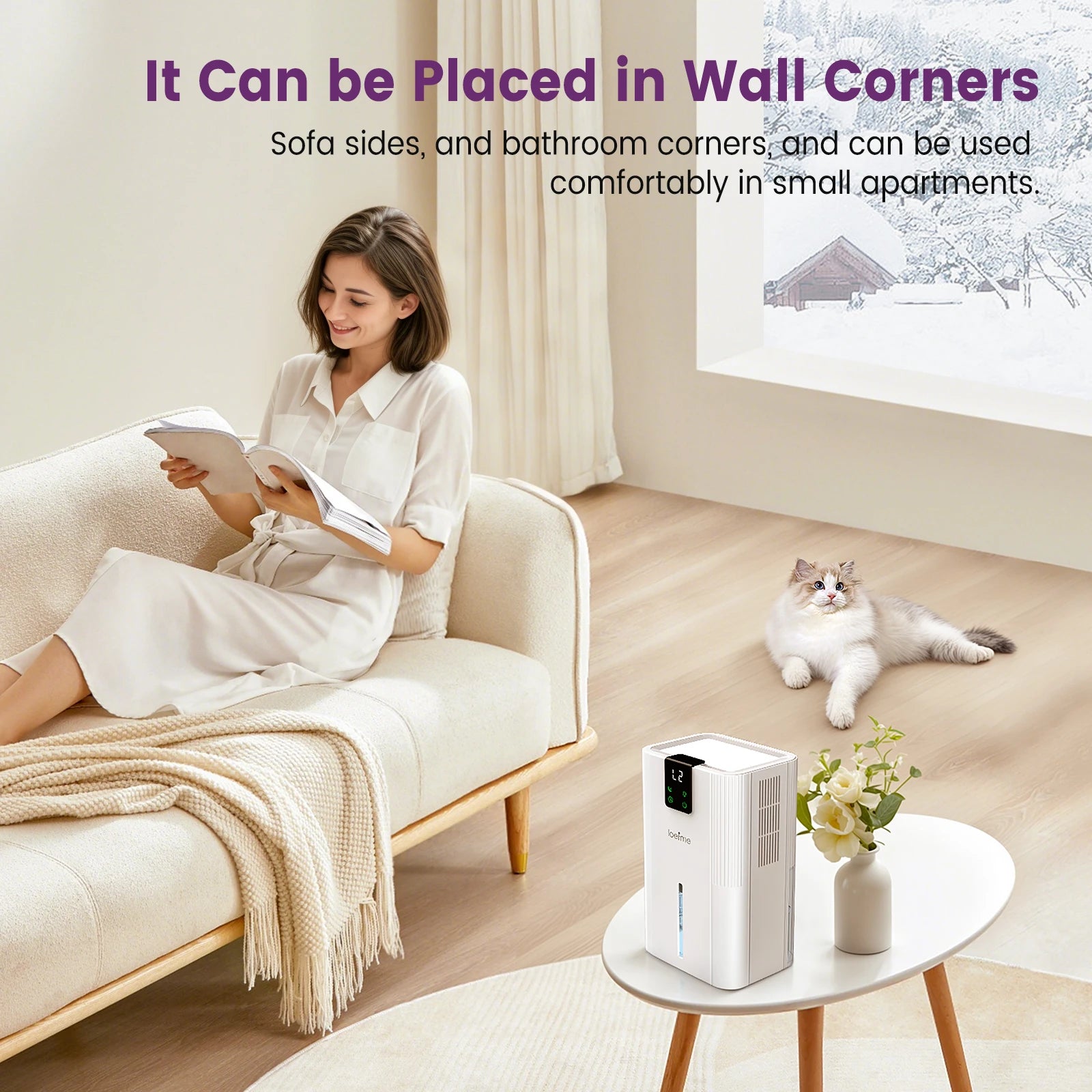 2800mL Air Dehumidifier Portable Mute Moisture Absorbers Machine Air Dryer Sleep Mode For Home Bedroom Office Kitchen Deodorizer.